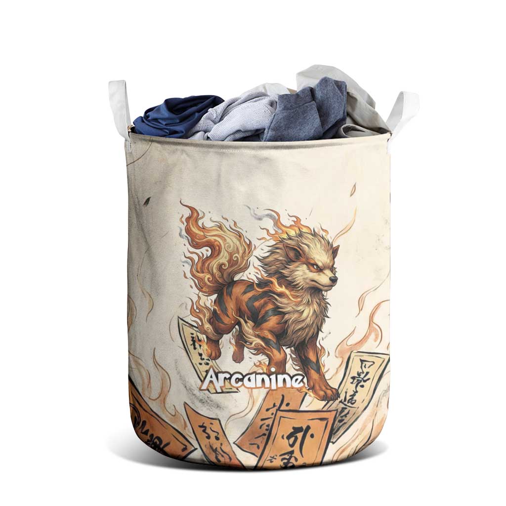 Arcanine Laundry Basket Japanese Spell Tag Fire Art
