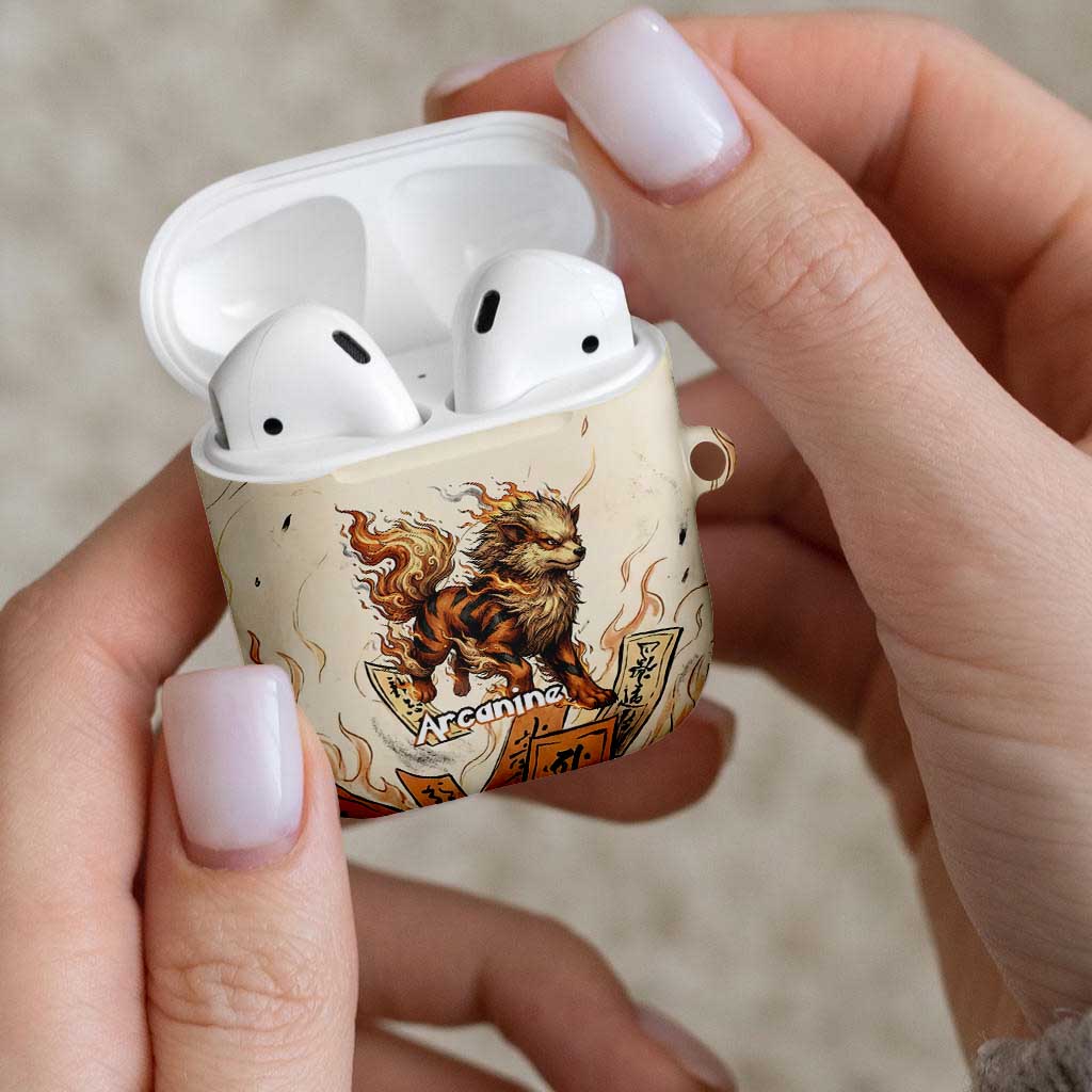 Arcanine AirPods Case Japanese Spell Tag Fire Art