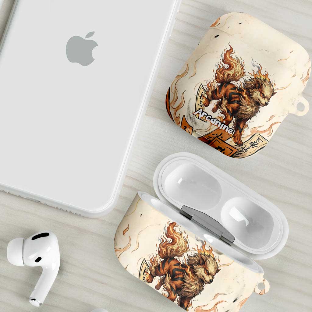 Arcanine AirPods Case Japanese Spell Tag Fire Art