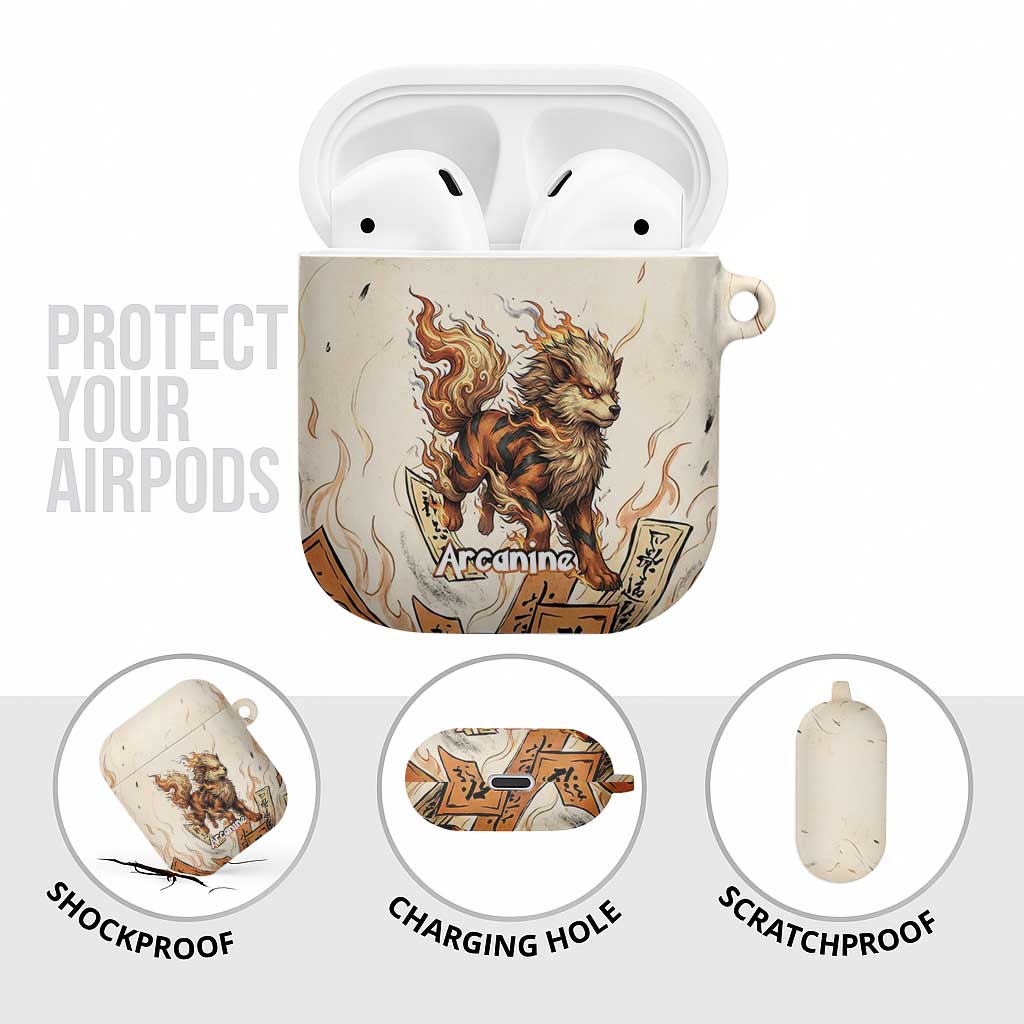 Arcanine AirPods Case Japanese Spell Tag Fire Art