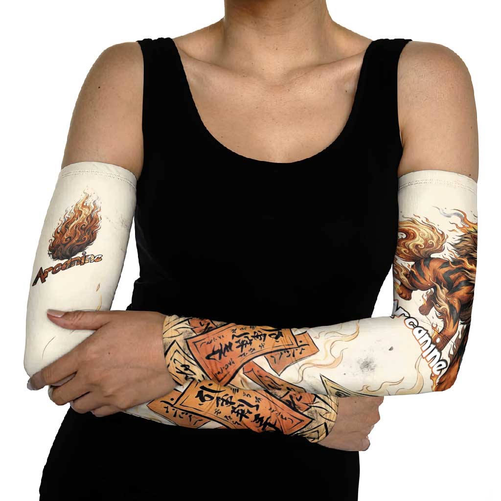 Arcanine Arm Sleeves Japanese Spell Tag Fire Art