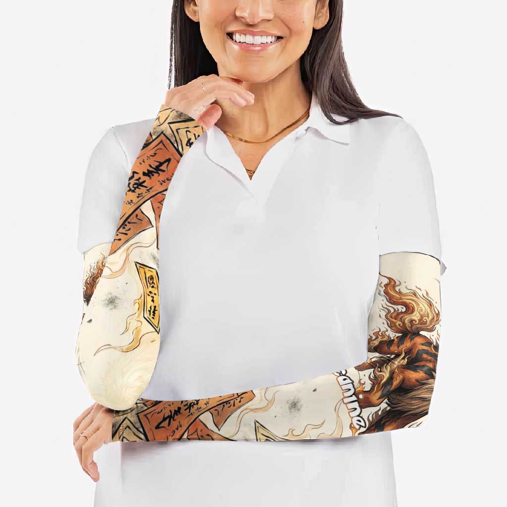 Arcanine Arm Sleeves Japanese Spell Tag Fire Art