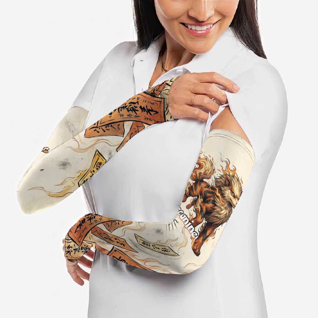 Arcanine Arm Sleeves Japanese Spell Tag Fire Art