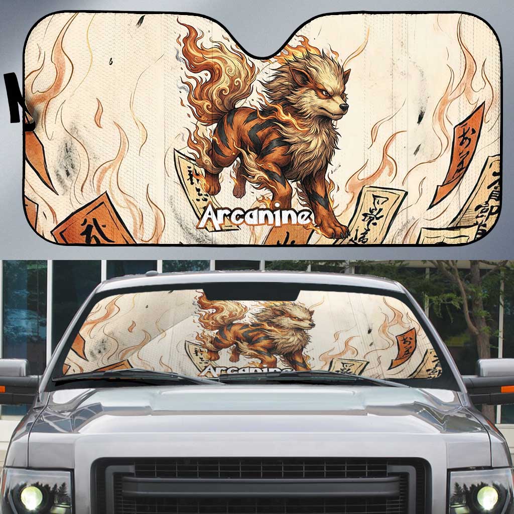 Arcanine Auto Sun Shade Japanese Spell Tag Fire Art