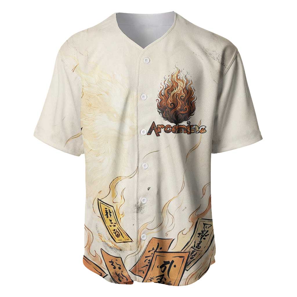 Arcanine Baseball Jersey Japanese Spell Tag Fire Art