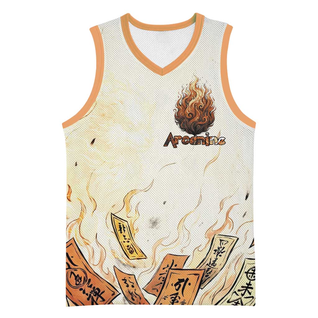 Arcanine Basketball Jersey Japanese Spell Tag Fire Art