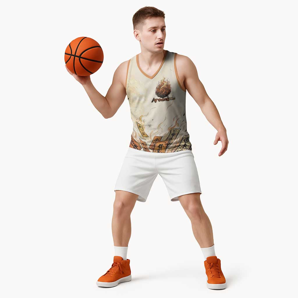 Arcanine Basketball Jersey Japanese Spell Tag Fire Art