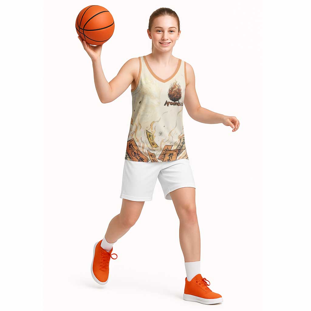 Arcanine Basketball Jersey Japanese Spell Tag Fire Art