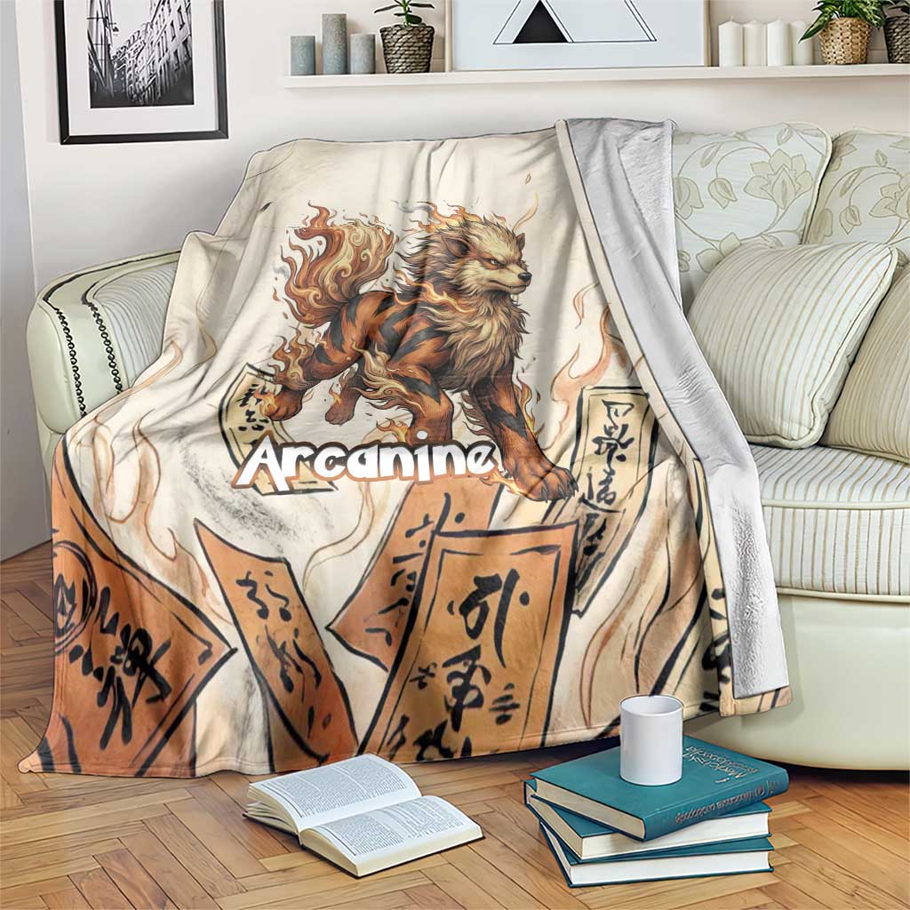 Arcanine Blanket Japanese Spell Tag Fire Art