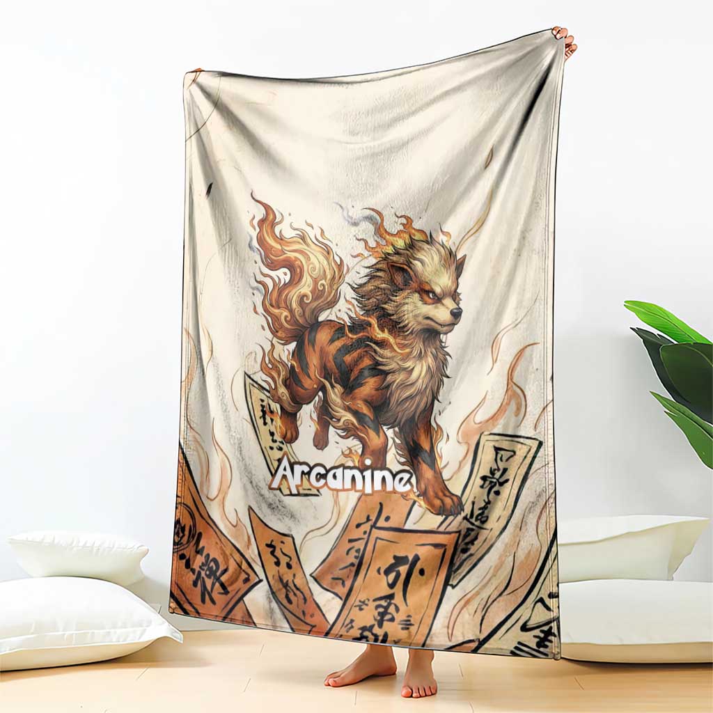 Arcanine Blanket Japanese Spell Tag Fire Art