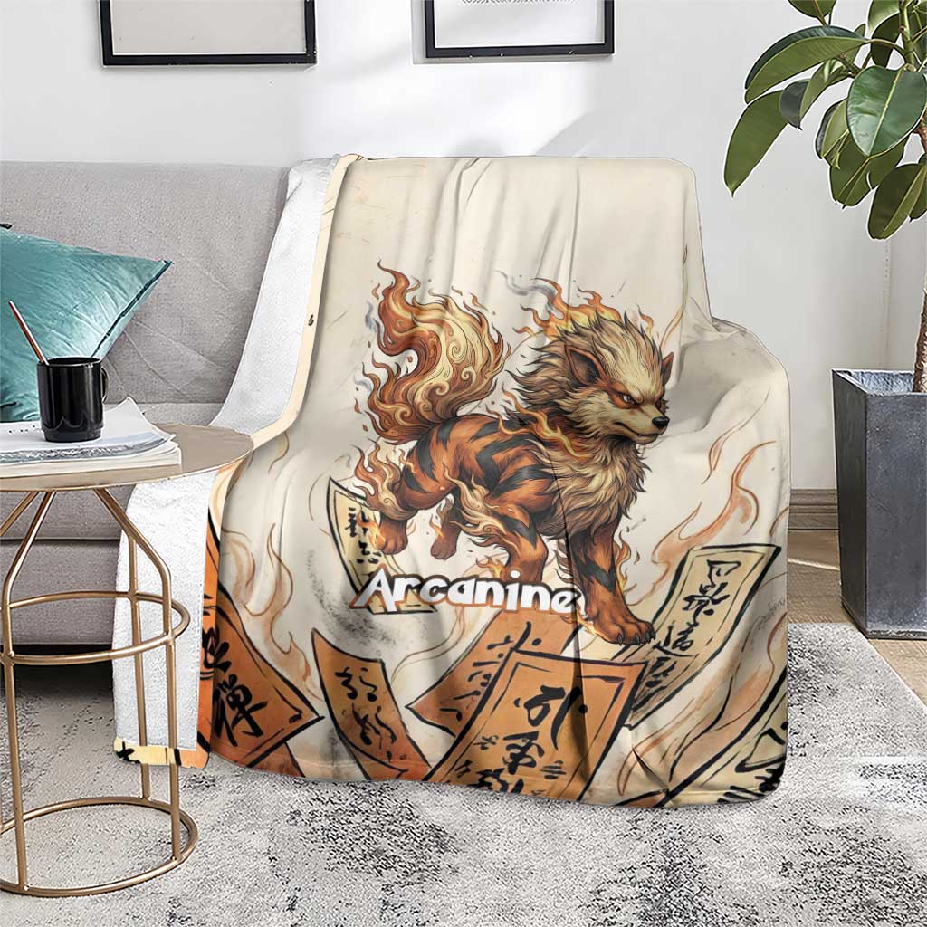 Arcanine Blanket Japanese Spell Tag Fire Art