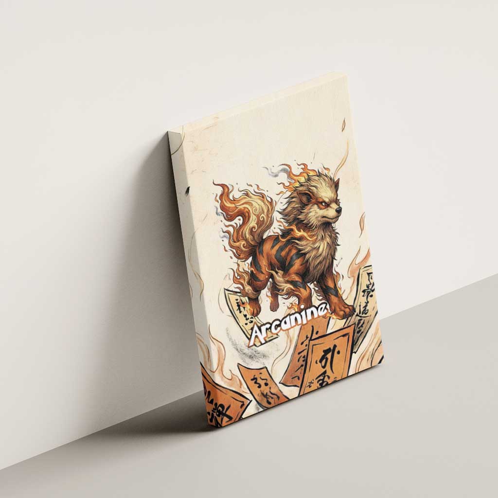 Arcanine Canvas Wall Art Japanese Spell Tag Fire Art