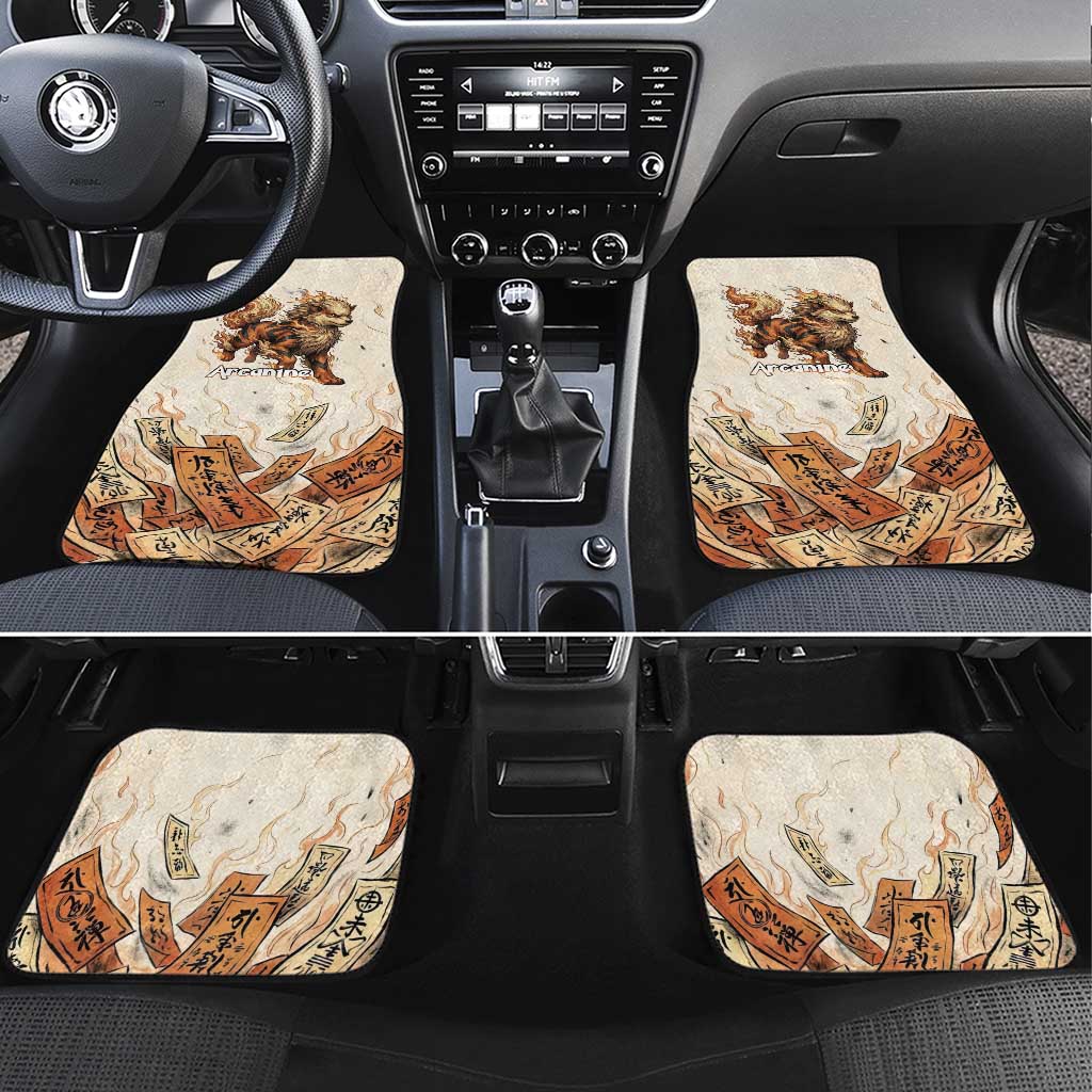 Arcanine Car Mats Japanese Spell Tag Fire Art