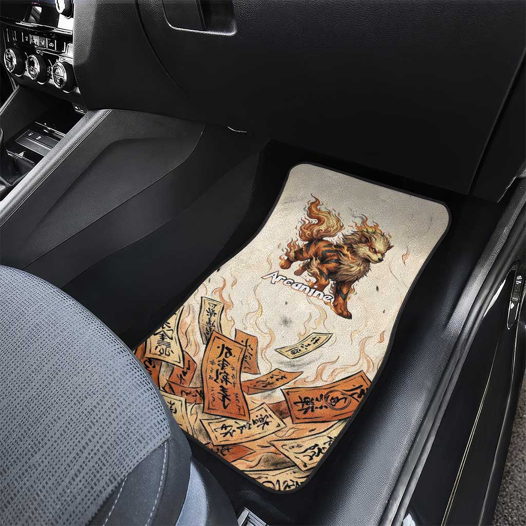 Arcanine Car Mats Japanese Spell Tag Fire Art