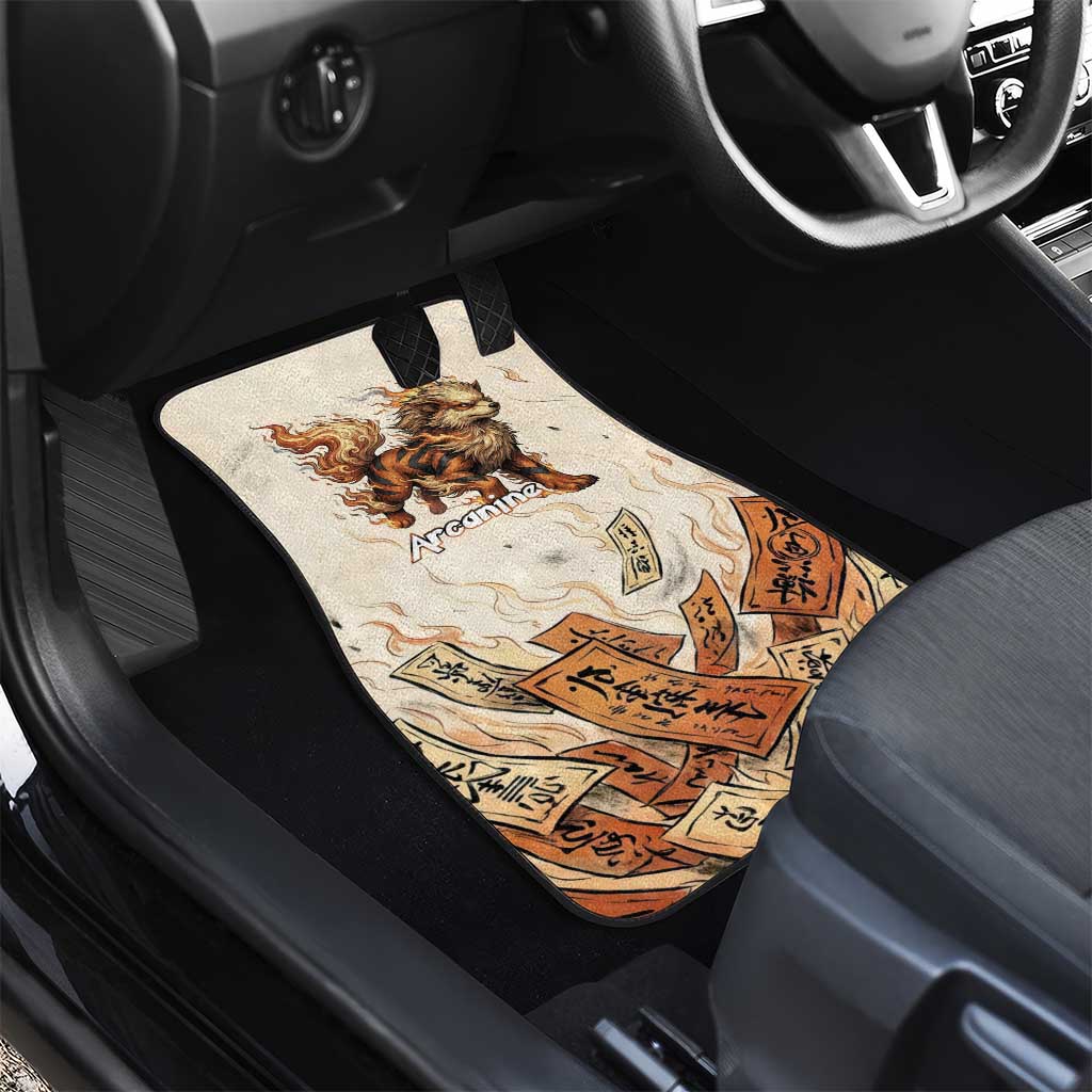 Arcanine Car Mats Japanese Spell Tag Fire Art