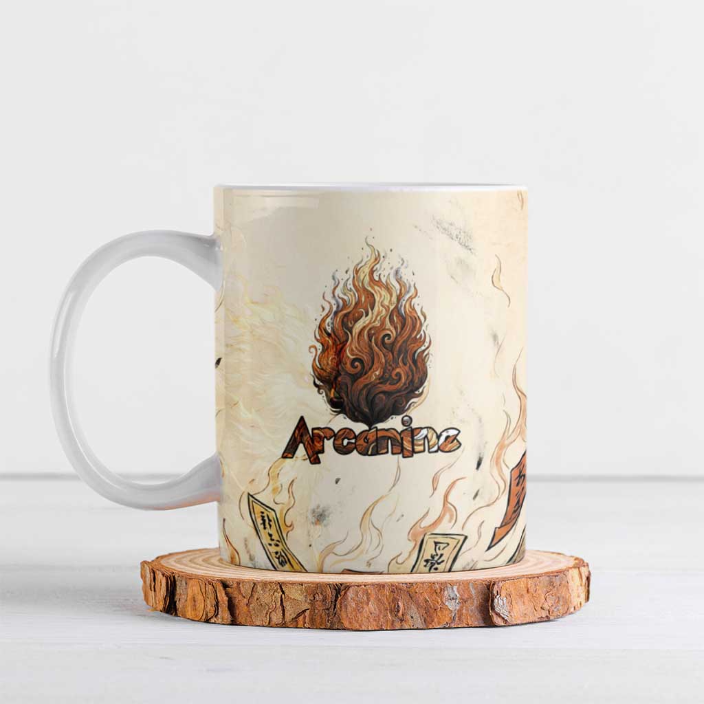 Arcanine Ceramic Mug Japanese Spell Tag Fire Art