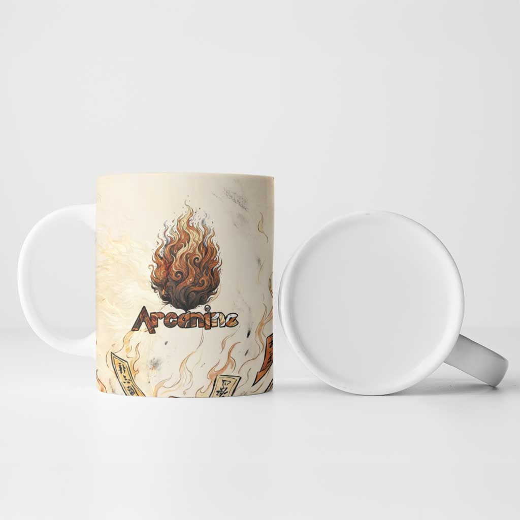 Arcanine Ceramic Mug Japanese Spell Tag Fire Art
