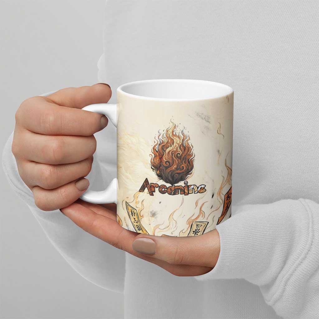 Arcanine Ceramic Mug Japanese Spell Tag Fire Art