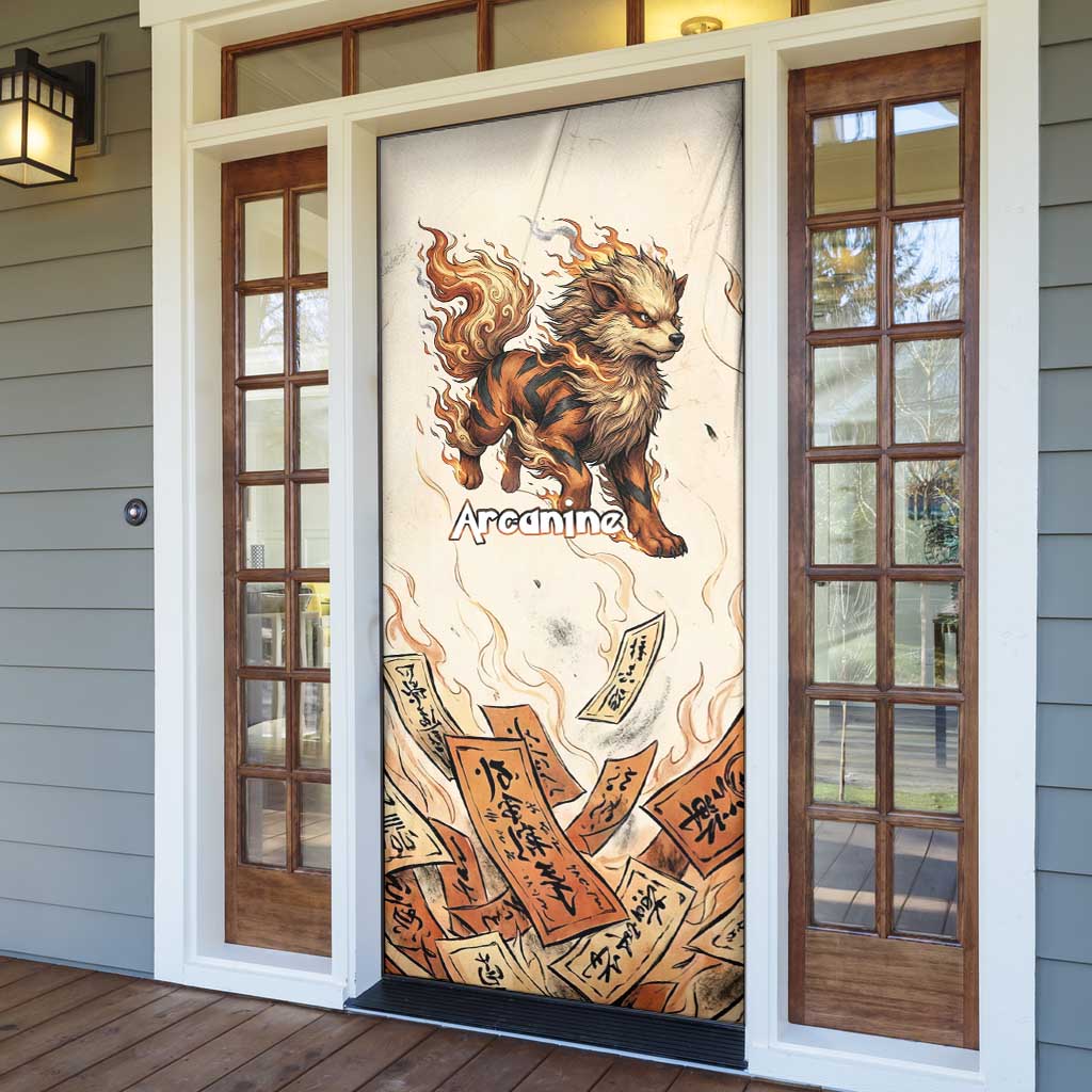 Arcanine Door Cover Japanese Spell Tag Fire Art