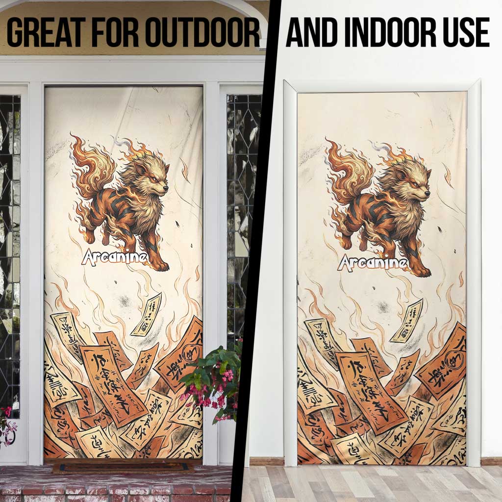 Arcanine Door Cover Japanese Spell Tag Fire Art