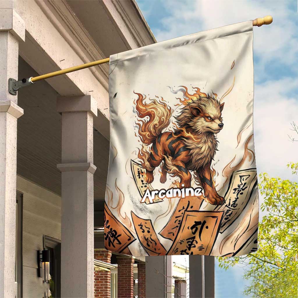 Arcanine Garden Flag Japanese Spell Tag Fire Art