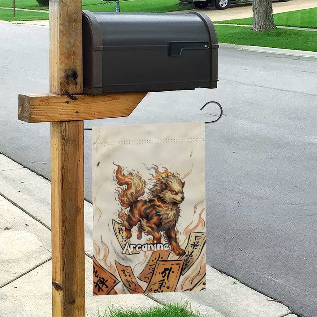 Arcanine Garden Flag Japanese Spell Tag Fire Art