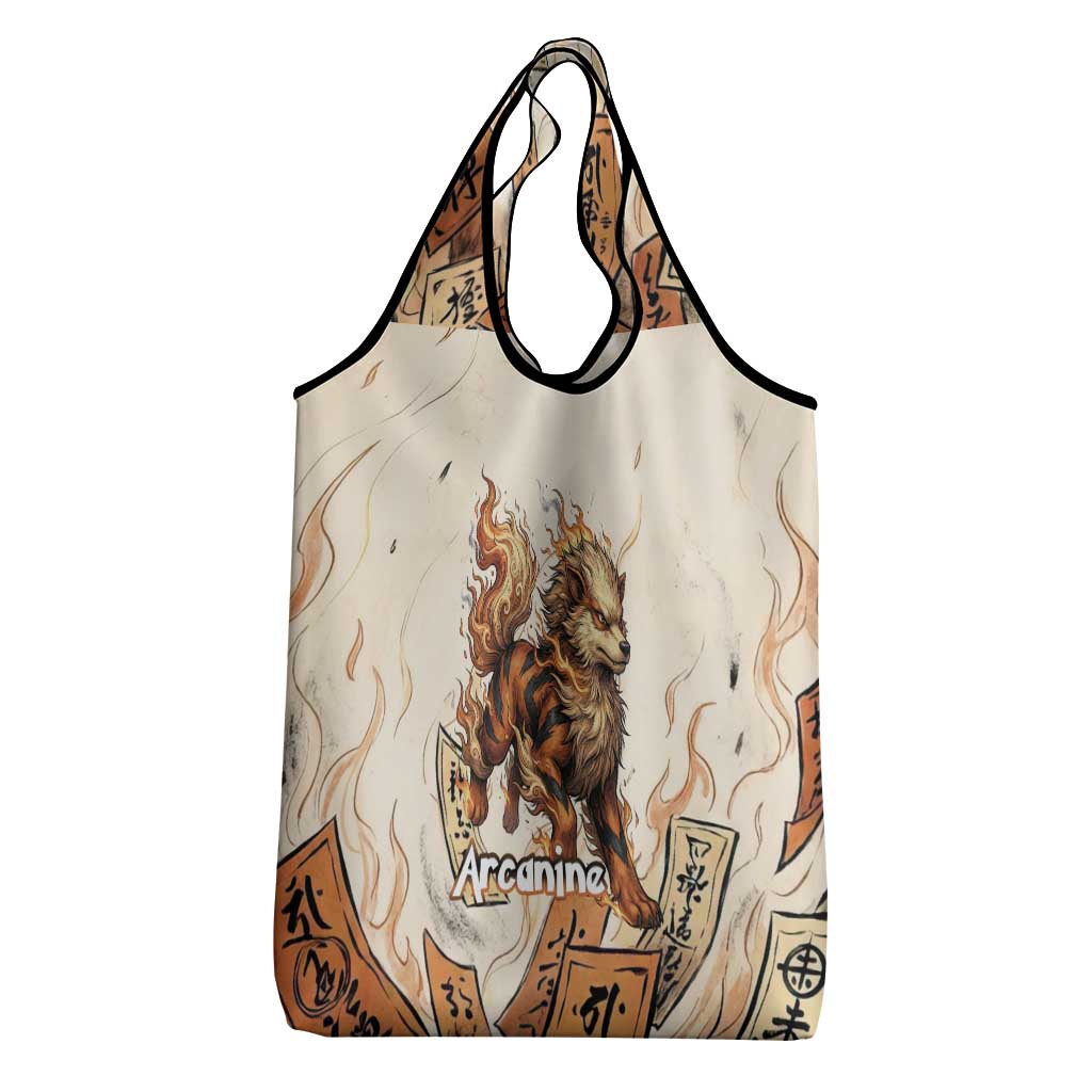 Arcanine Grocery Bag Japanese Spell Tag Fire Art