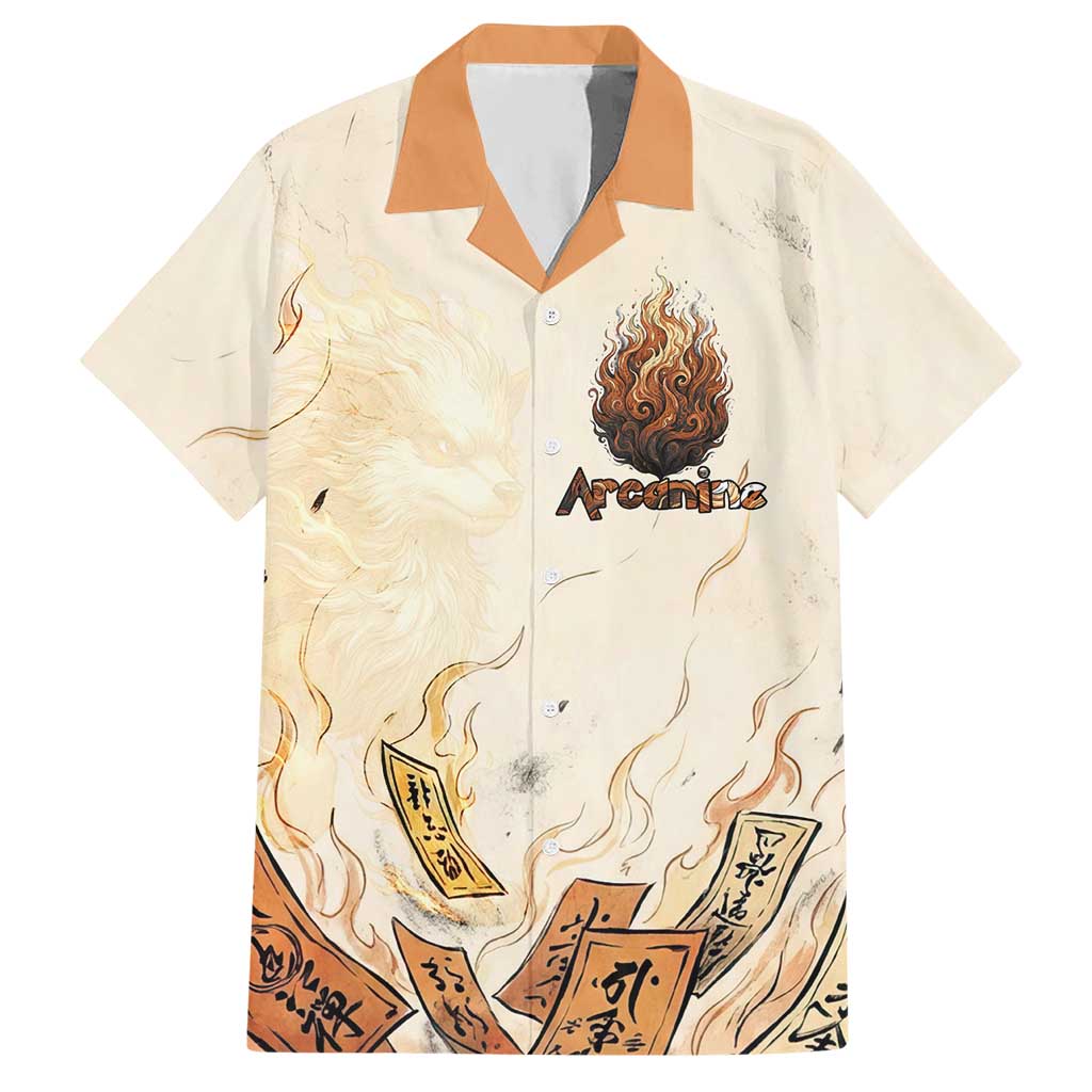 Arcanine Hawaiian Shirt Japanese Spell Tag Fire Art