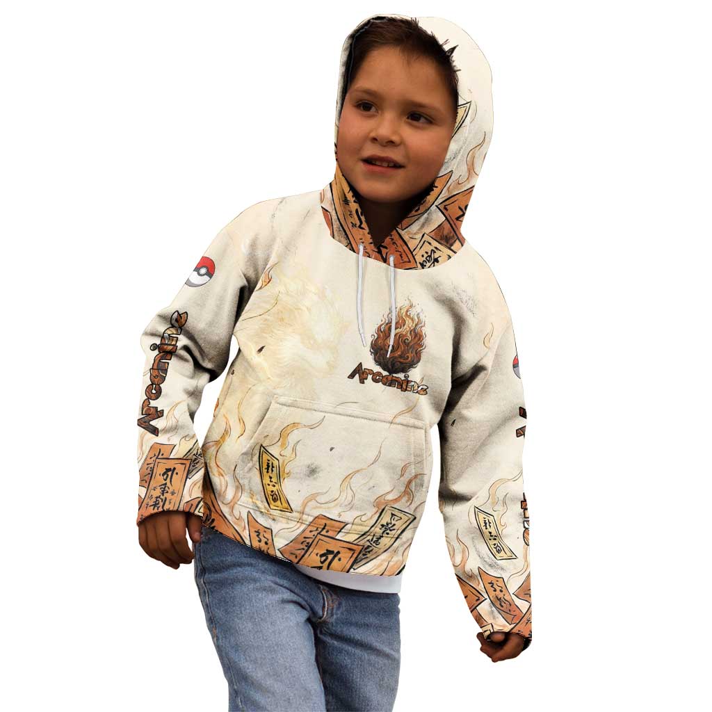 Arcanine Kid Hoodie Japanese Spell Tag Fire Art
