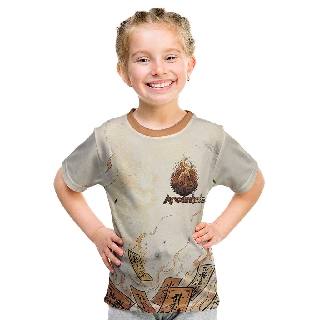 Arcanine Kid T Shirt Japanese Spell Tag Fire Art