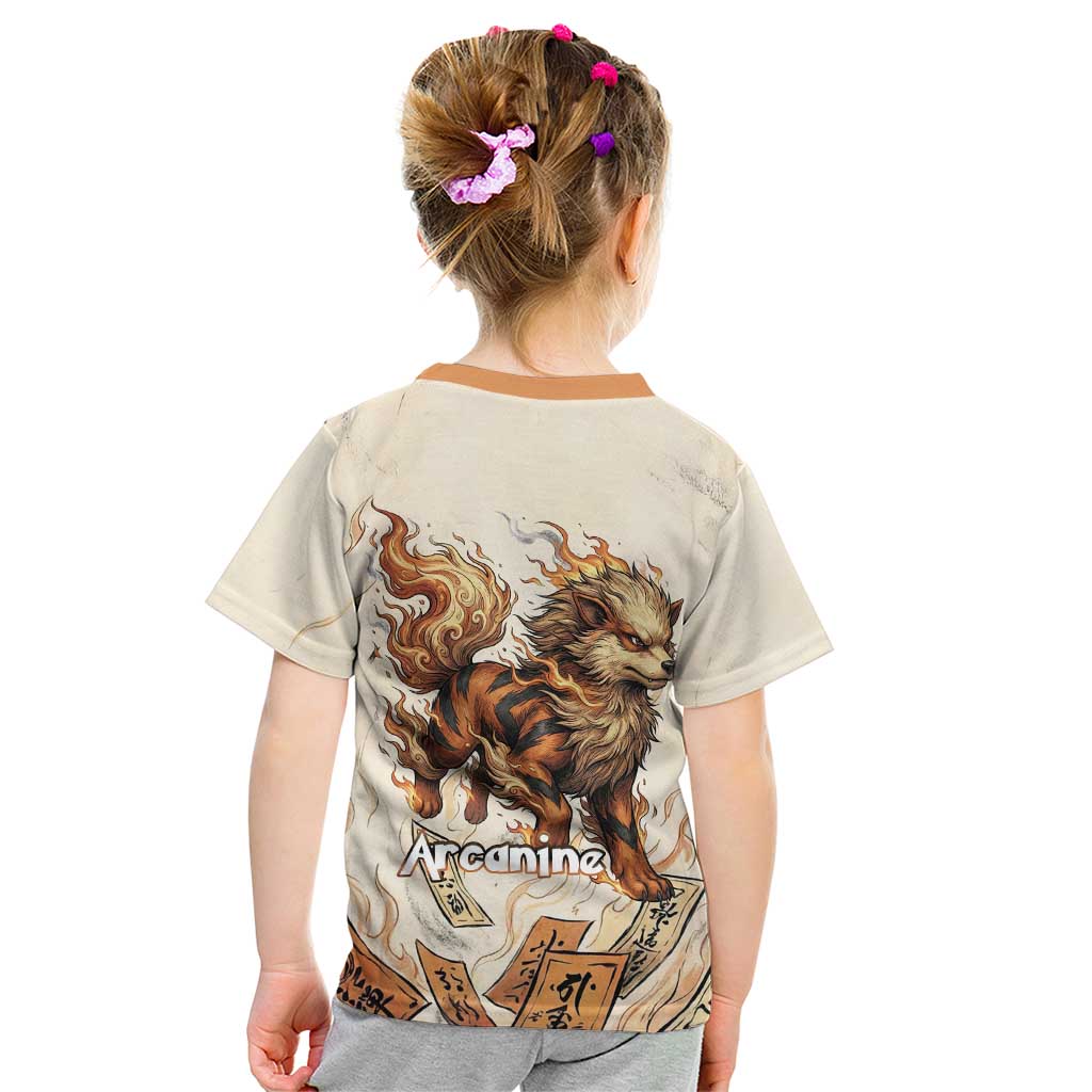 Arcanine Kid T Shirt Japanese Spell Tag Fire Art