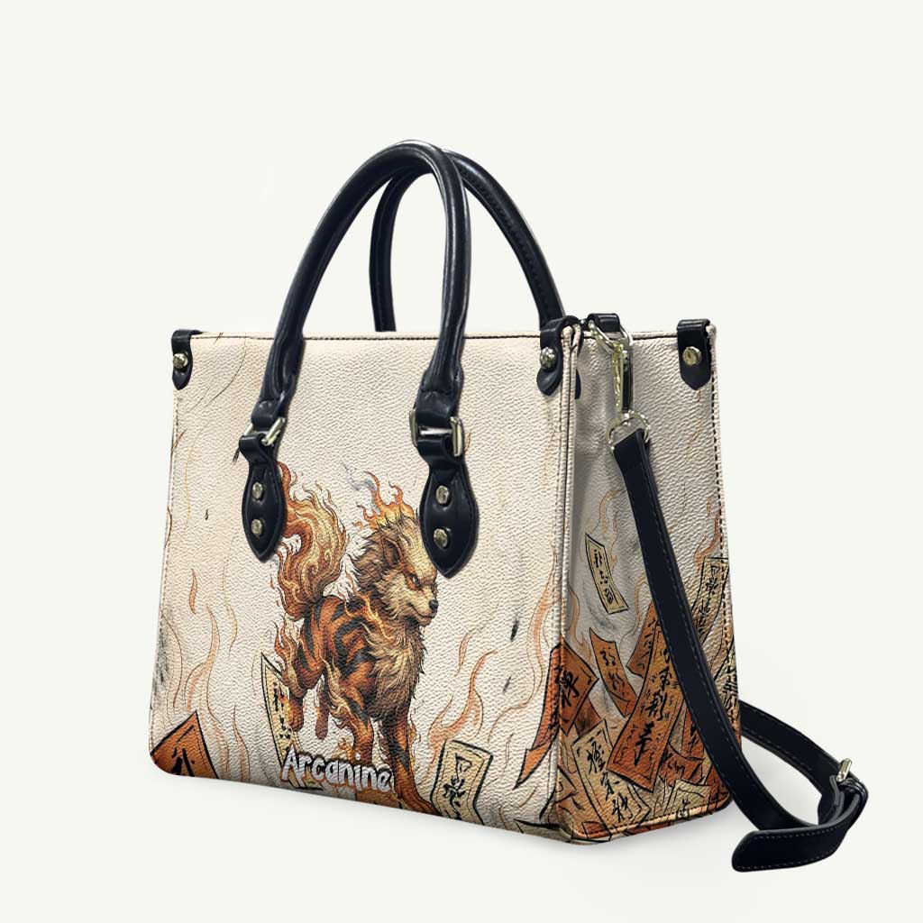 Arcanine Leather Bag Japanese Spell Tag Fire Art