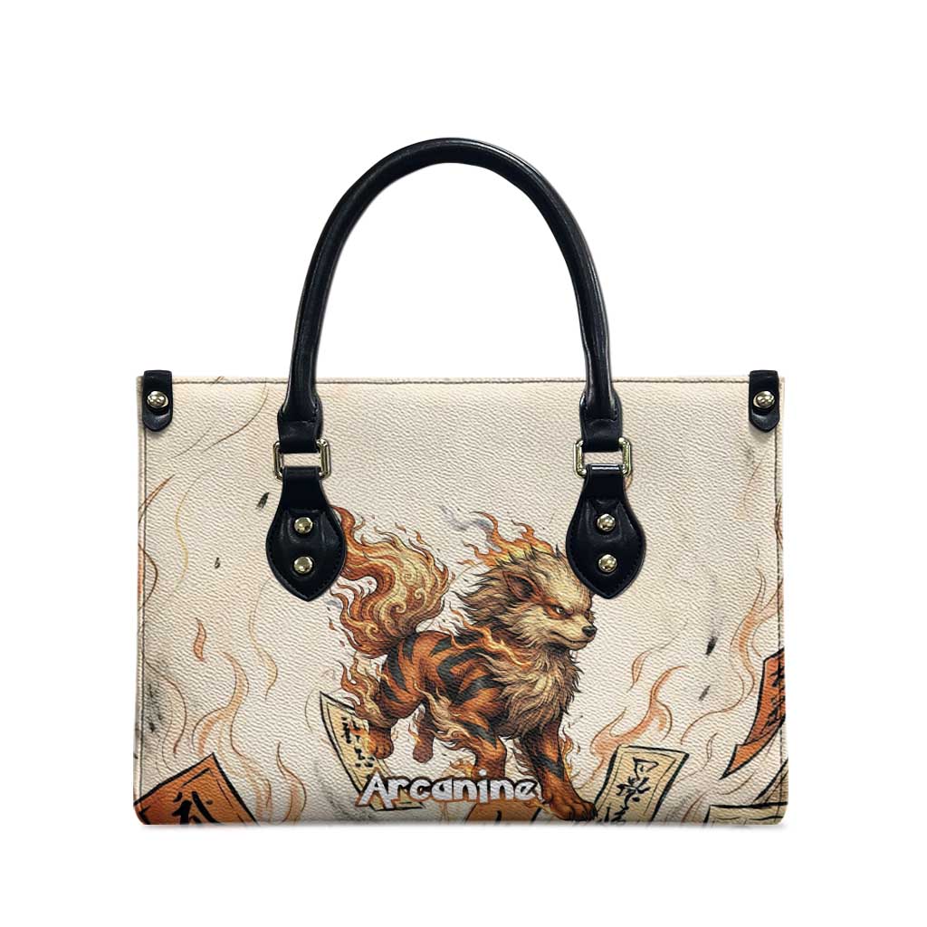 Arcanine Leather Bag Japanese Spell Tag Fire Art