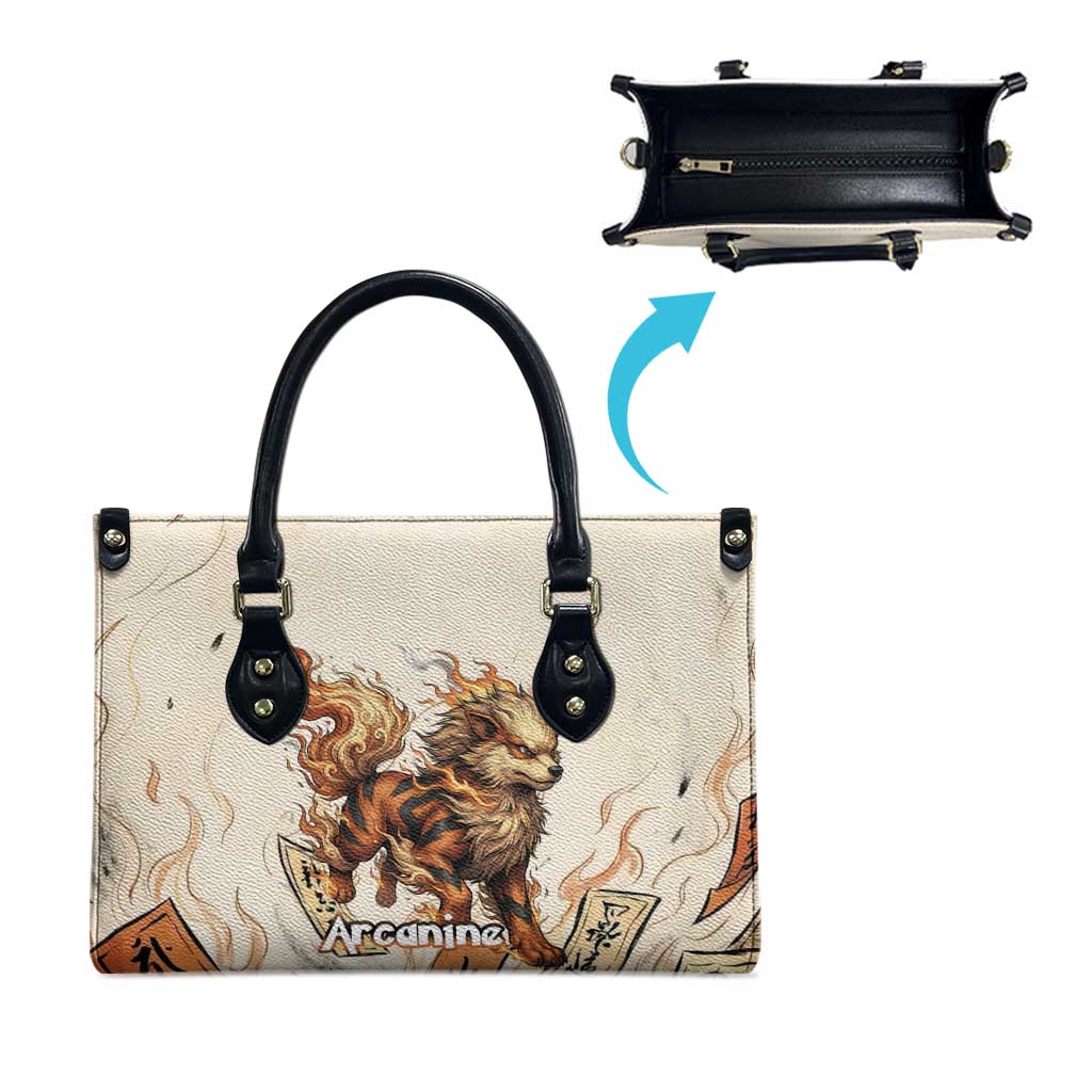 Arcanine Leather Bag Japanese Spell Tag Fire Art