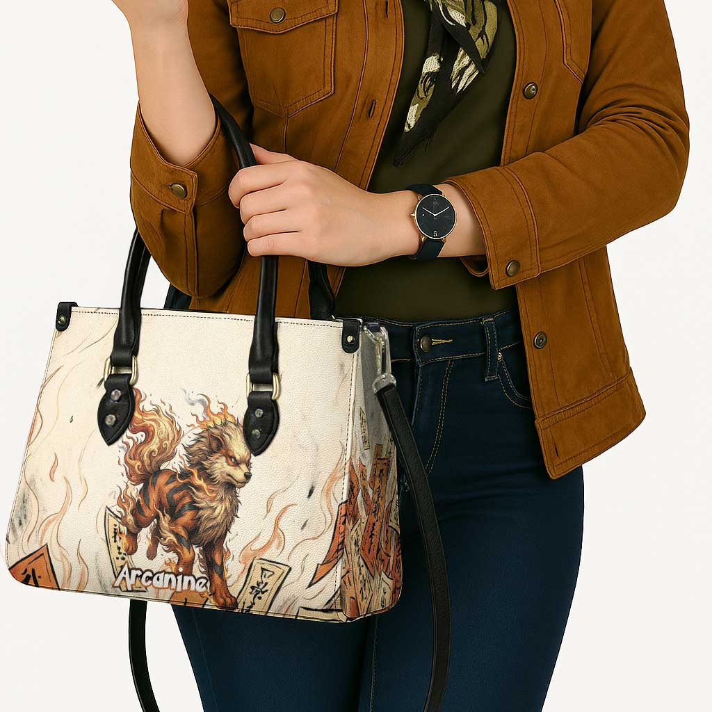 Arcanine Leather Bag Japanese Spell Tag Fire Art