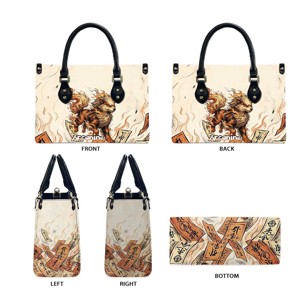 Arcanine Leather Bag Japanese Spell Tag Fire Art