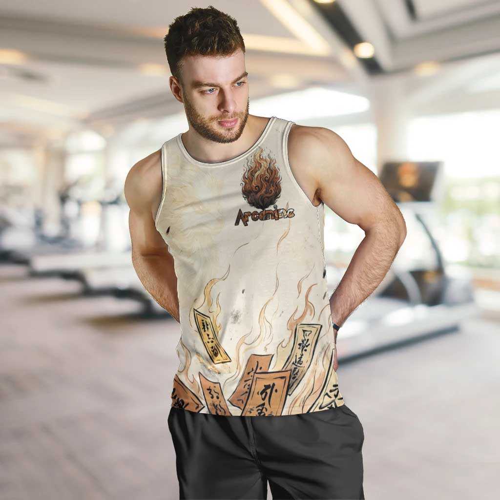 Arcanine Men Tank Top Japanese Spell Tag Fire Art