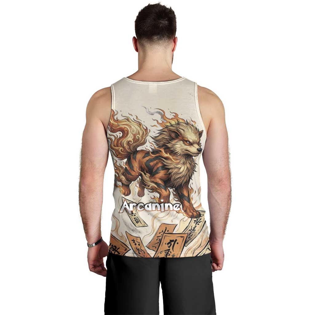 Arcanine Men Tank Top Japanese Spell Tag Fire Art