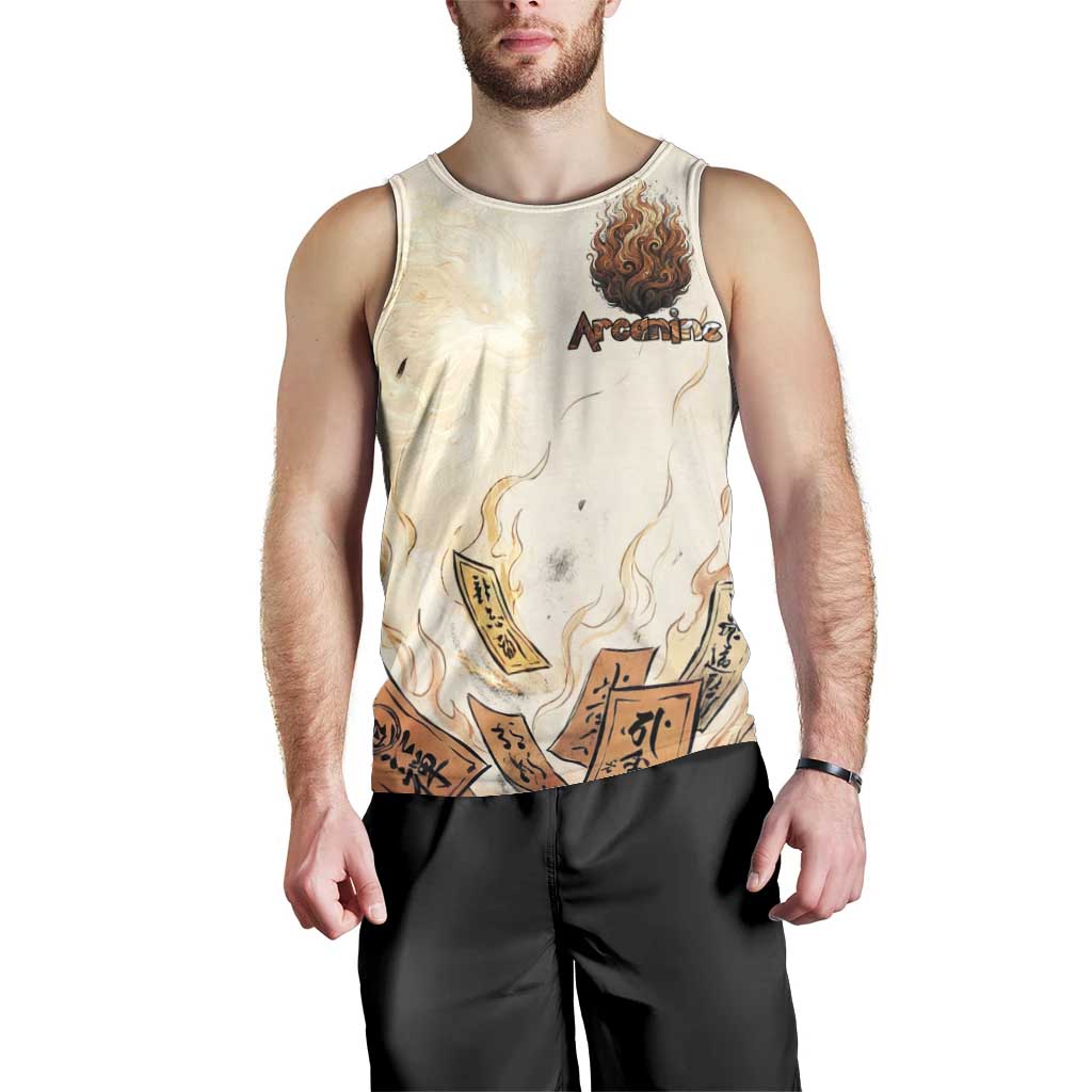Arcanine Men Tank Top Japanese Spell Tag Fire Art