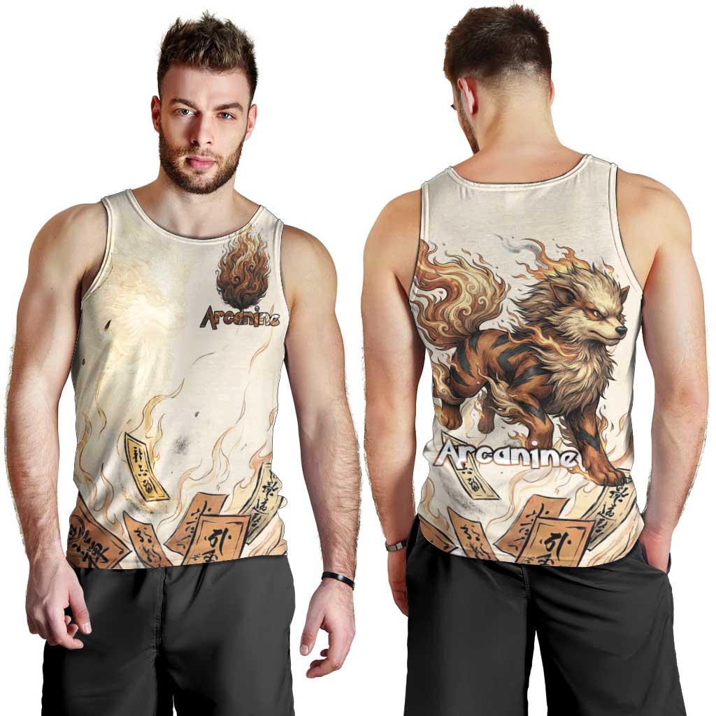 Arcanine Men Tank Top Japanese Spell Tag Fire Art