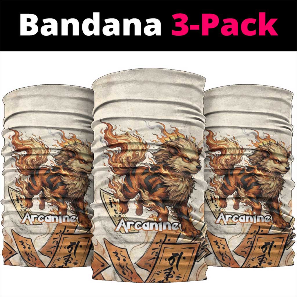 Arcanine Neck Gaiter Japanese Spell Tag Fire Art
