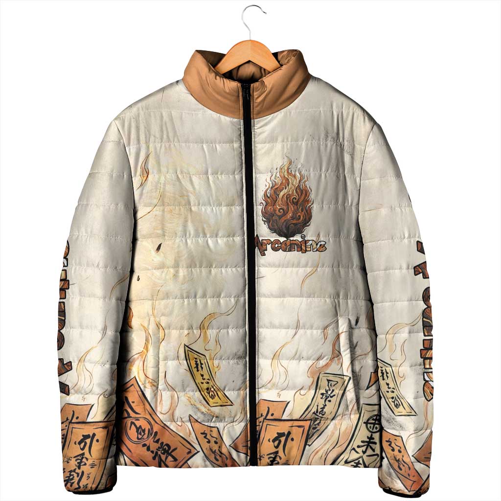 Arcanine Padded Jacket Japanese Spell Tag Fire Art