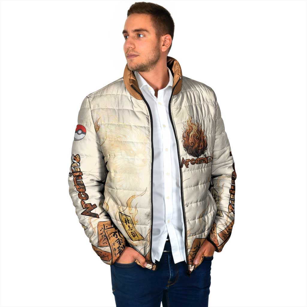Arcanine Padded Jacket Japanese Spell Tag Fire Art