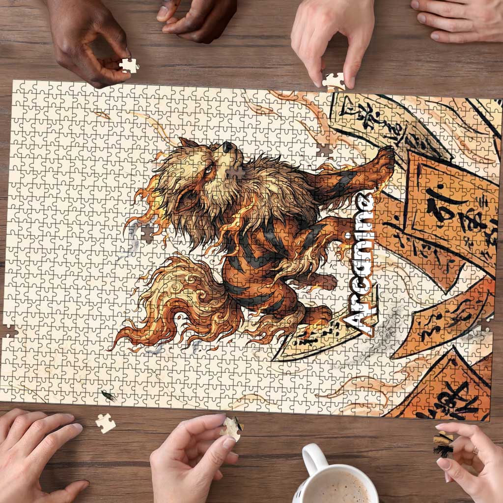 Arcanine Puzzle Japanese Spell Tag Fire Art