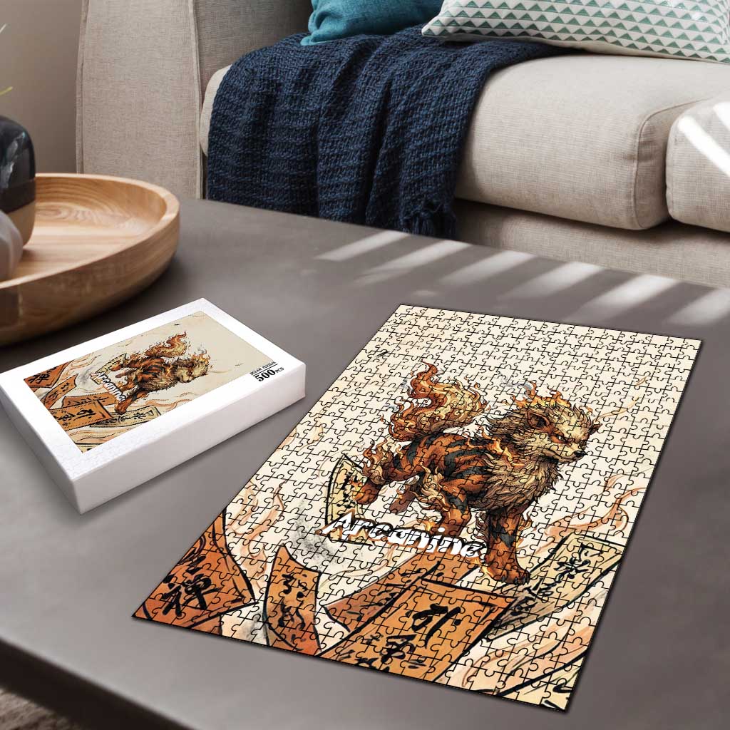 Arcanine Puzzle Japanese Spell Tag Fire Art