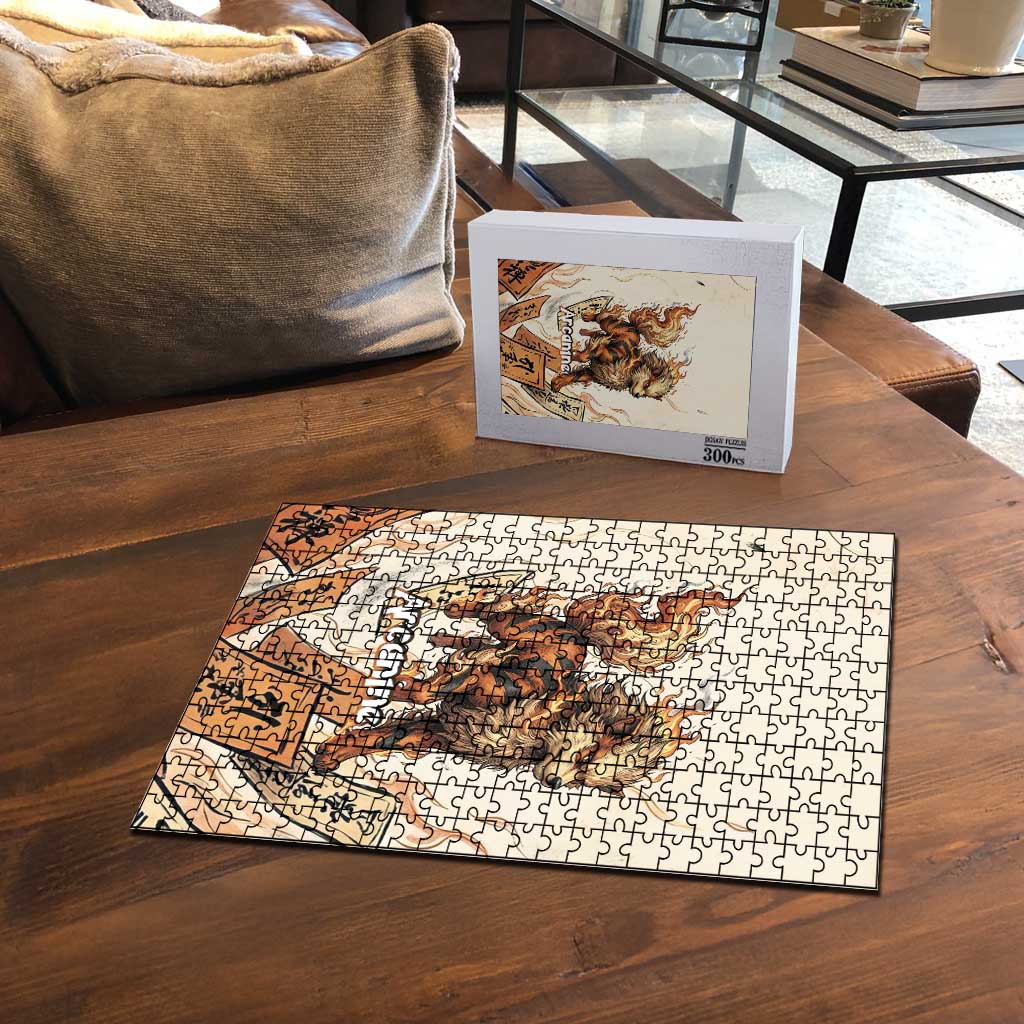 Arcanine Puzzle Japanese Spell Tag Fire Art