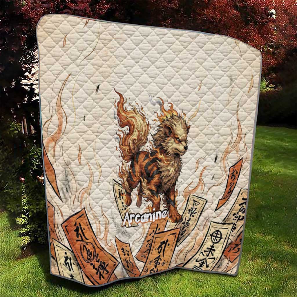 Arcanine Quilt Japanese Spell Tag Fire Art