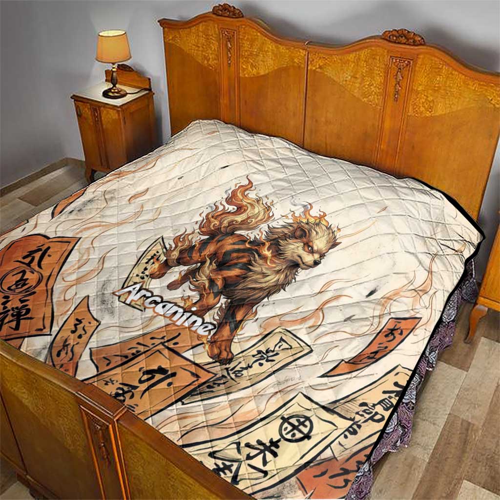 Arcanine Quilt Japanese Spell Tag Fire Art