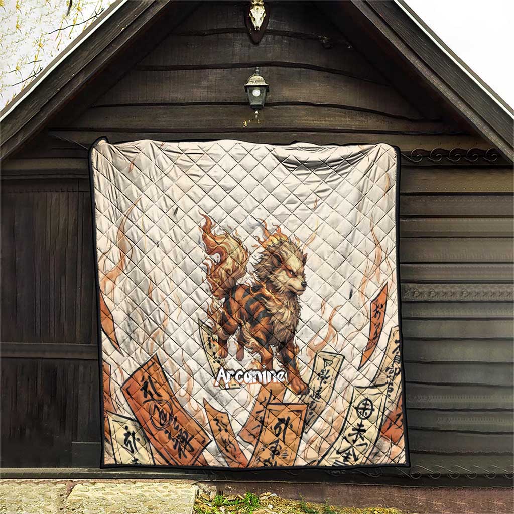 Arcanine Quilt Japanese Spell Tag Fire Art