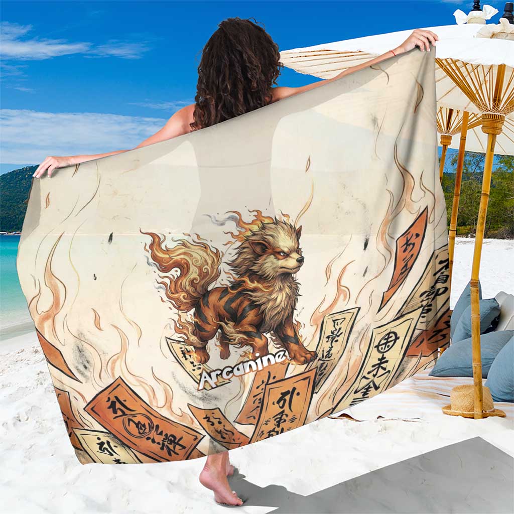 Arcanine Sarong Japanese Spell Tag Fire Art